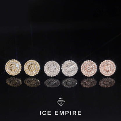 Iced Out Baguette Gold Plated Moissanite Stud Earrings