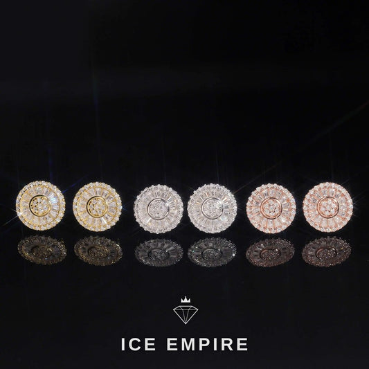Iced Out Baguette Gold Plated Moissanite Stud Earrings