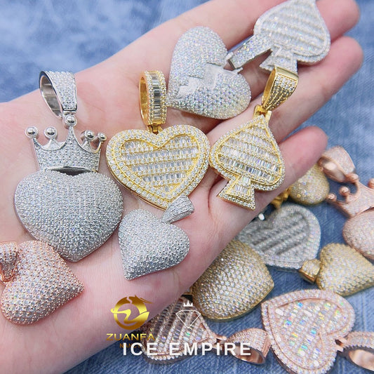 Iced Out Heart Rose Gold Plated Pendant
