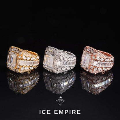 Iced Out 925 Silver Moissanite Ring