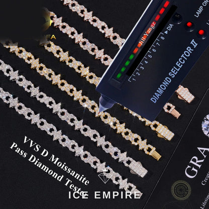 Iced Out Rose Gold Plated Moissanite Cuban Chain