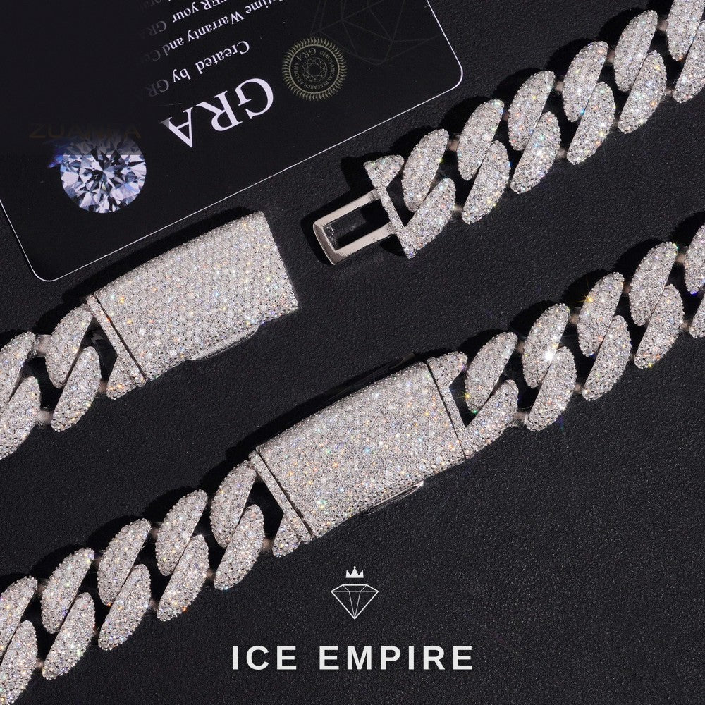 Iced Out Rose Gold Plated Moissanite Cuban Chain