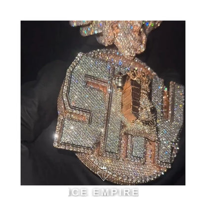 Iced Out Rose Gold Plated Moissanite Pendant