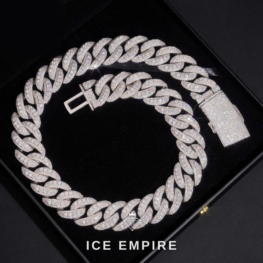 Iced Out Rose Gold Plated Moissanite Cuban Chain