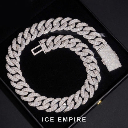 Iced Out Rose Gold Plated Moissanite Cuban Chain