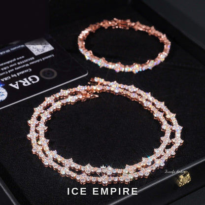 Iced Out Cross 14K Gold Moissanite Cuban Chain