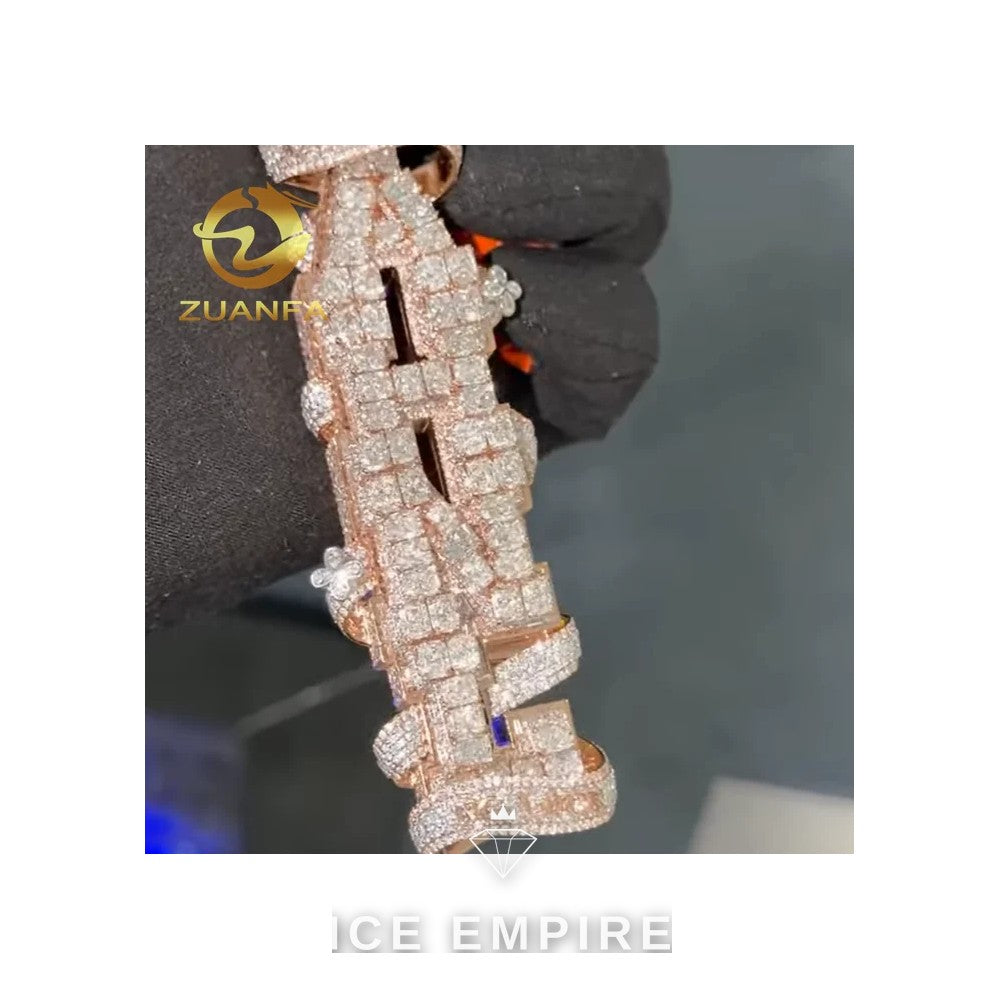 Iced Out Rose Gold Plated Moissanite Tennis Chain