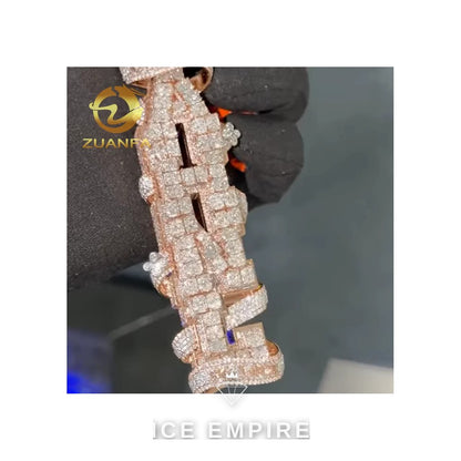 Iced Out Rose Gold Plated Moissanite Tennis Chain