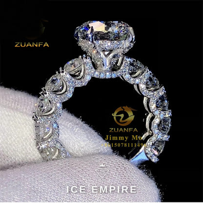 Iced Out Baguette 10K Gold Moissanite Engagement Ring