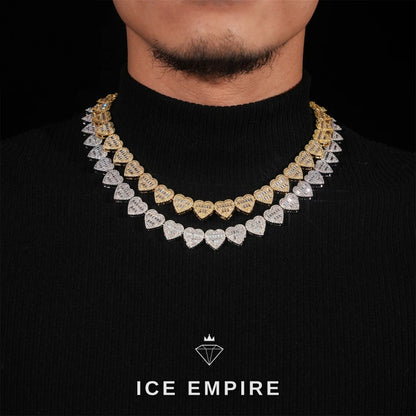 Iced Out Baguette Rose Gold Plated Moissanite Cuban Chain