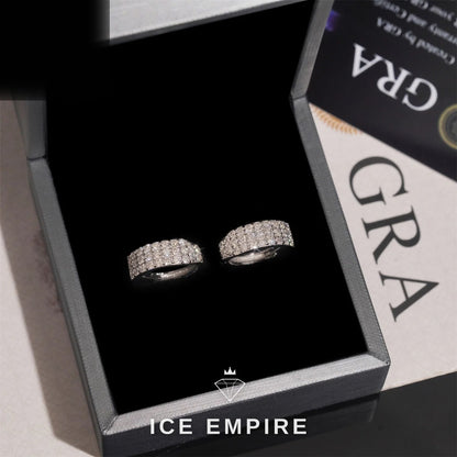 Iced Out 925 Silver Moissanite Hoop Earrings