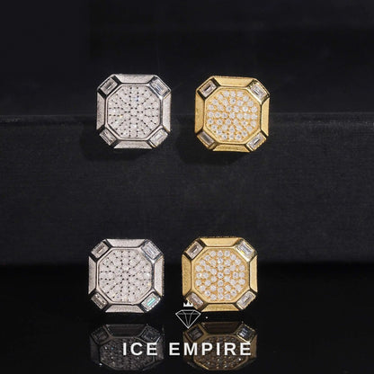 Iced Out 925 Silver Moissanite Stud Earrings