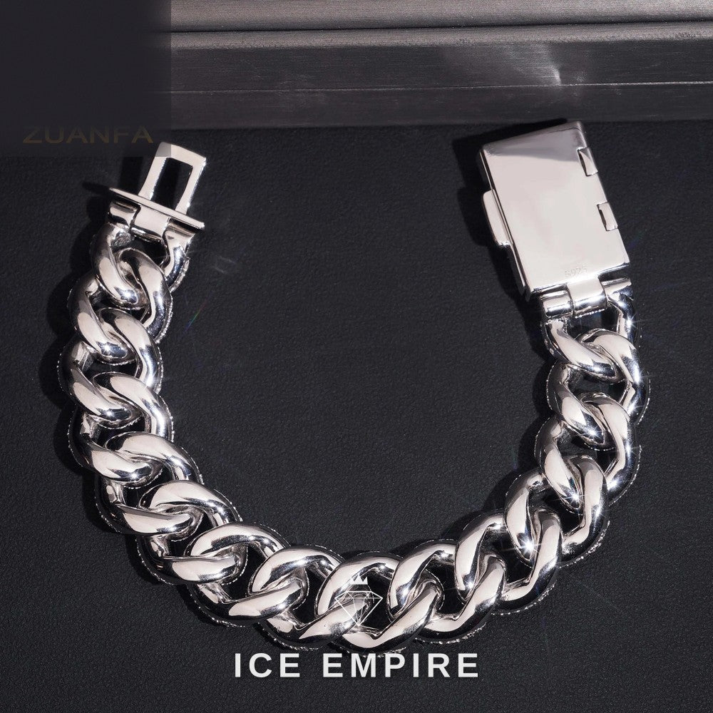 Iced Out Rose Gold Plated Moissanite Cuban Chain