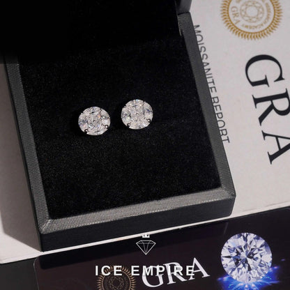 Iced Out Rose Gold Plated Moissanite Earrings