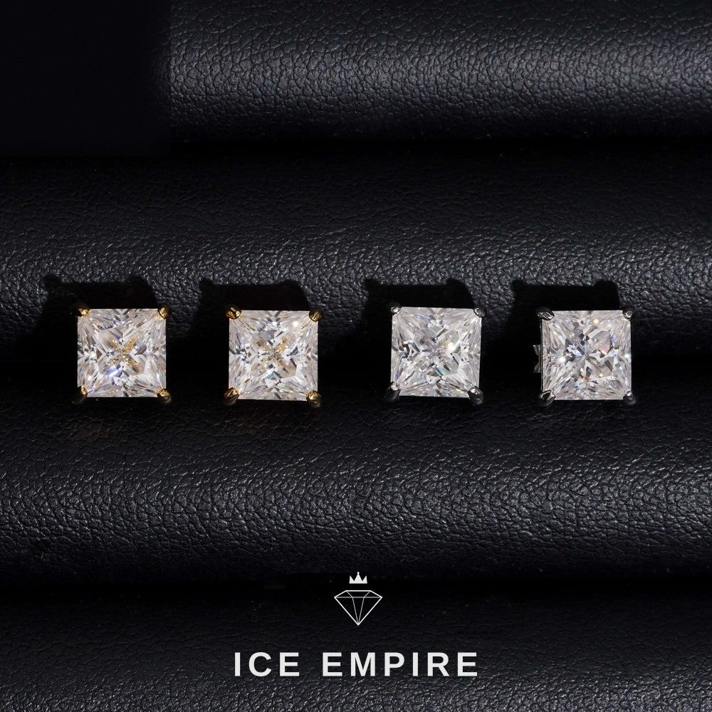 Iced Out 10K Gold Lab Grown Diamond Stud Earrings