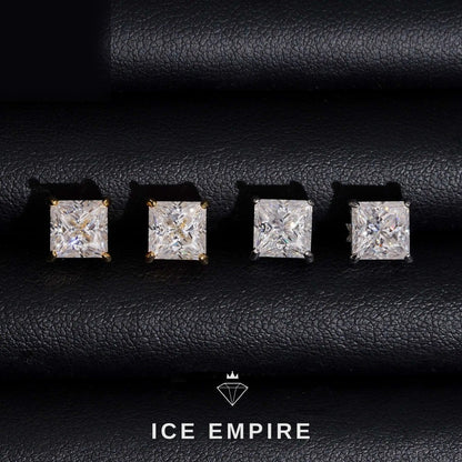 Iced Out 10K Gold Lab Grown Diamond Stud Earrings