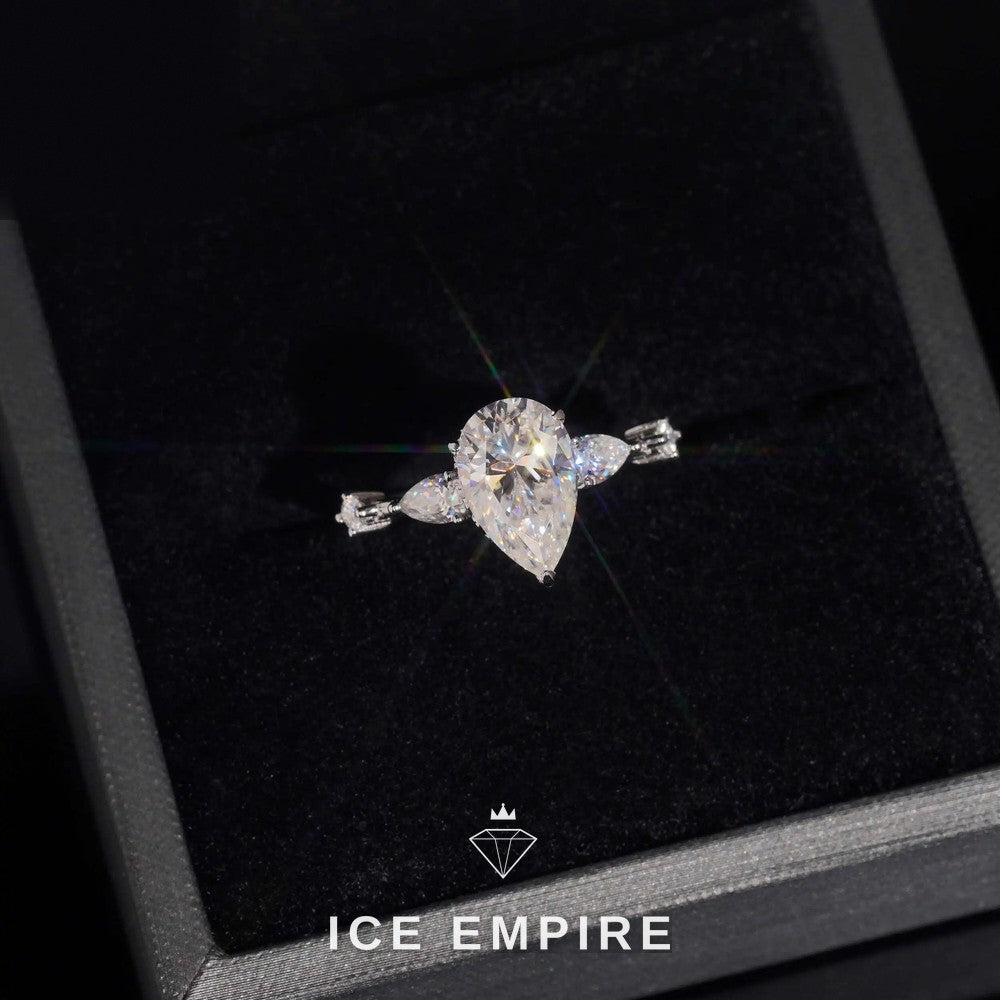 Iced Out 18K Gold Moissanite Wedding Band
