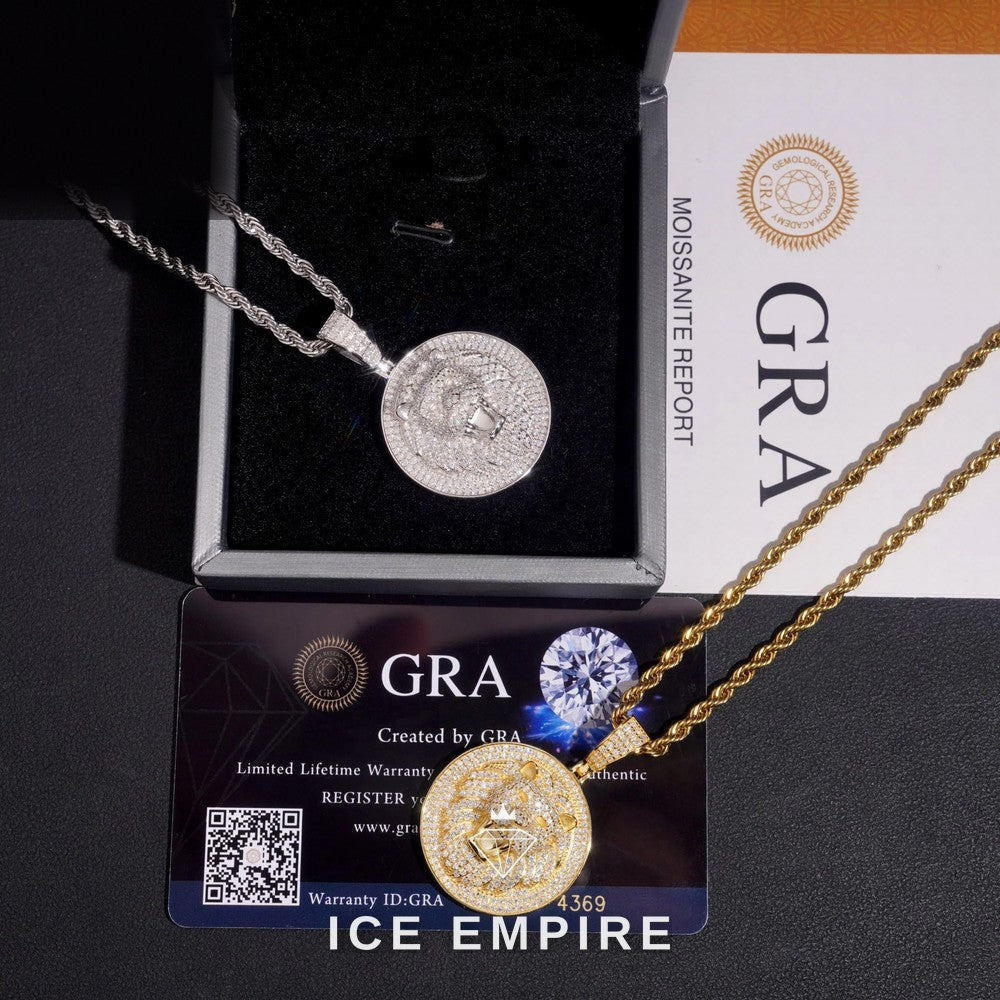 Iced Out 925 Silver Moissanite Pendant