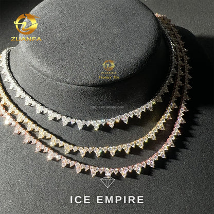 Iced Out Cluster Rose Gold Plated Moissanite Cuban Chain