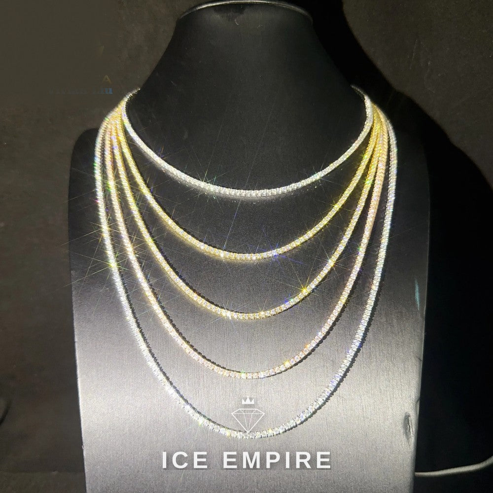 Iced Out Rose Gold Plated Moissanite Tennis Chain