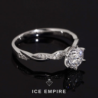 Iced Out Gold Plated Lab Grown Diamond Engagement Ring