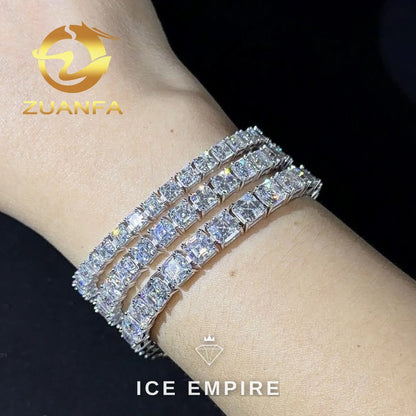 Iced Out 925 Silver Moissanite Tennis Bracelet