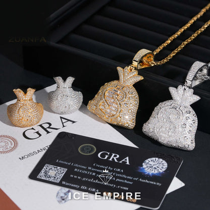 Iced Out Baguette 925 Silver Pendant
