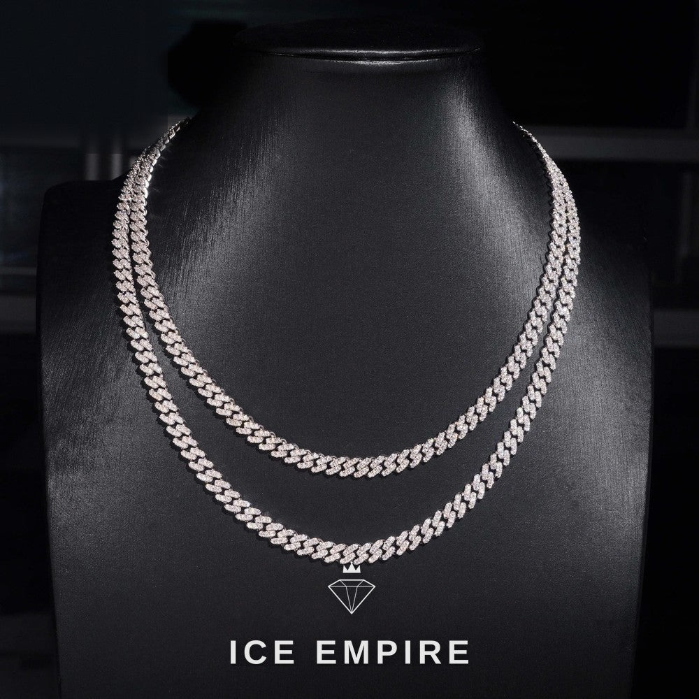 Iced Out 925 Silver Moissanite Cuban Chain