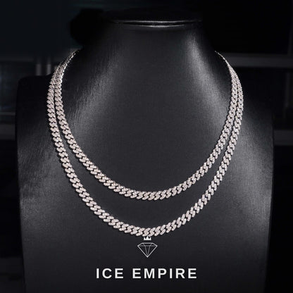 Iced Out 925 Silver Moissanite Cuban Chain