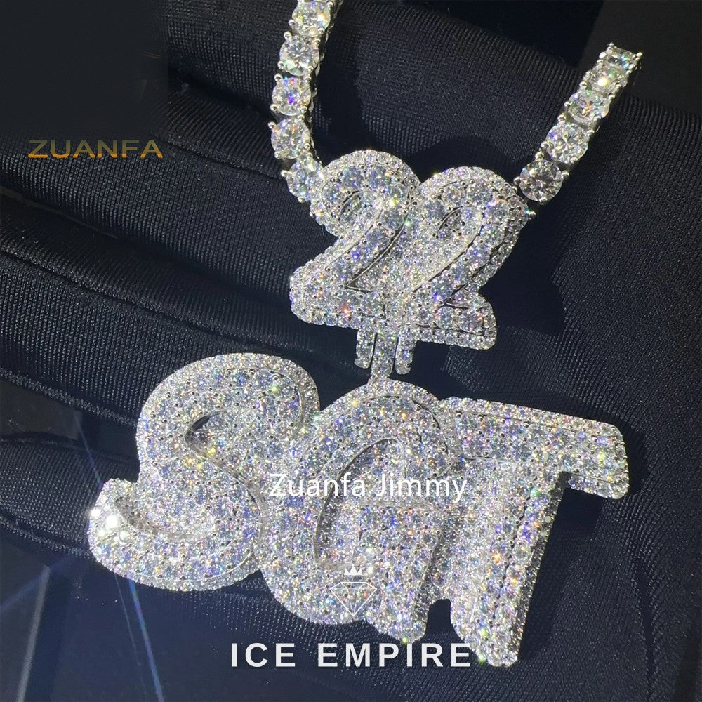 Iced Out 925 Silver Moissanite Tennis Chain