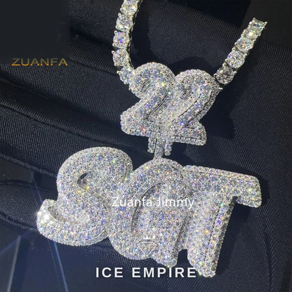 Iced Out 925 Silver Moissanite Tennis Chain
