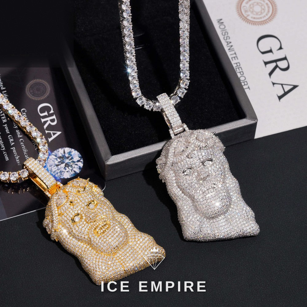 Iced Out Rose Gold Plated Moissanite Pendant