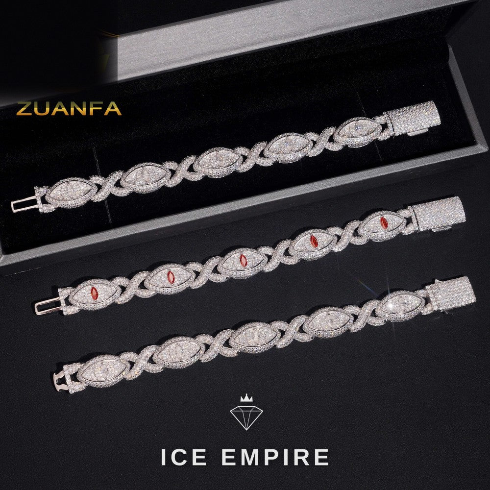 Iced Out 925 Silver Moissanite Cuban Chain