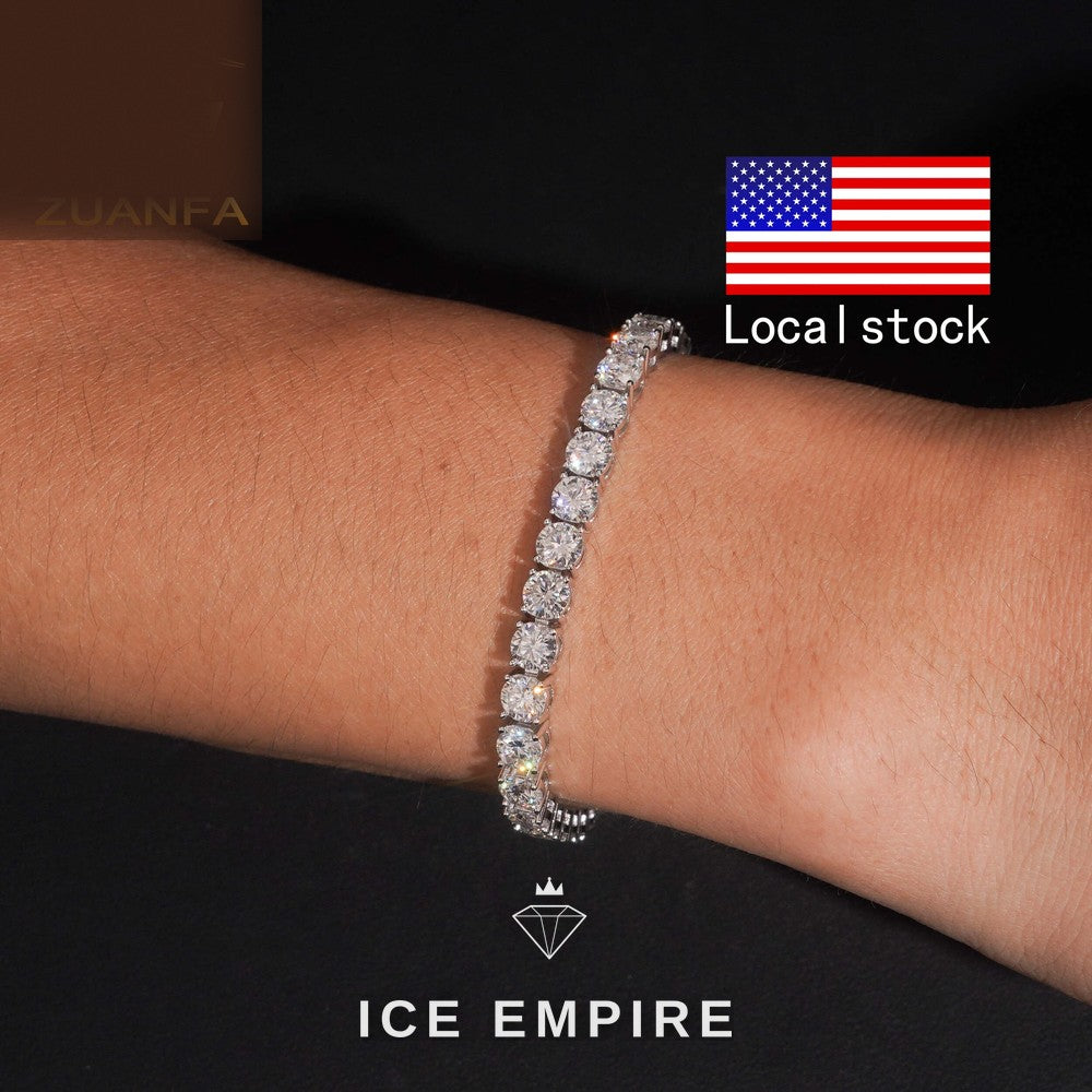 Iced Out 925 Silver Moissanite Tennis Bracelet
