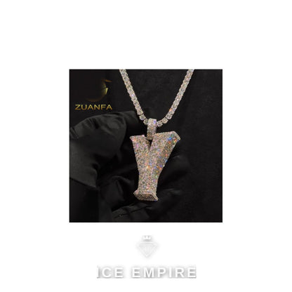 Iced Out Baguette Rose Gold Plated Moissanite Cuban Chain