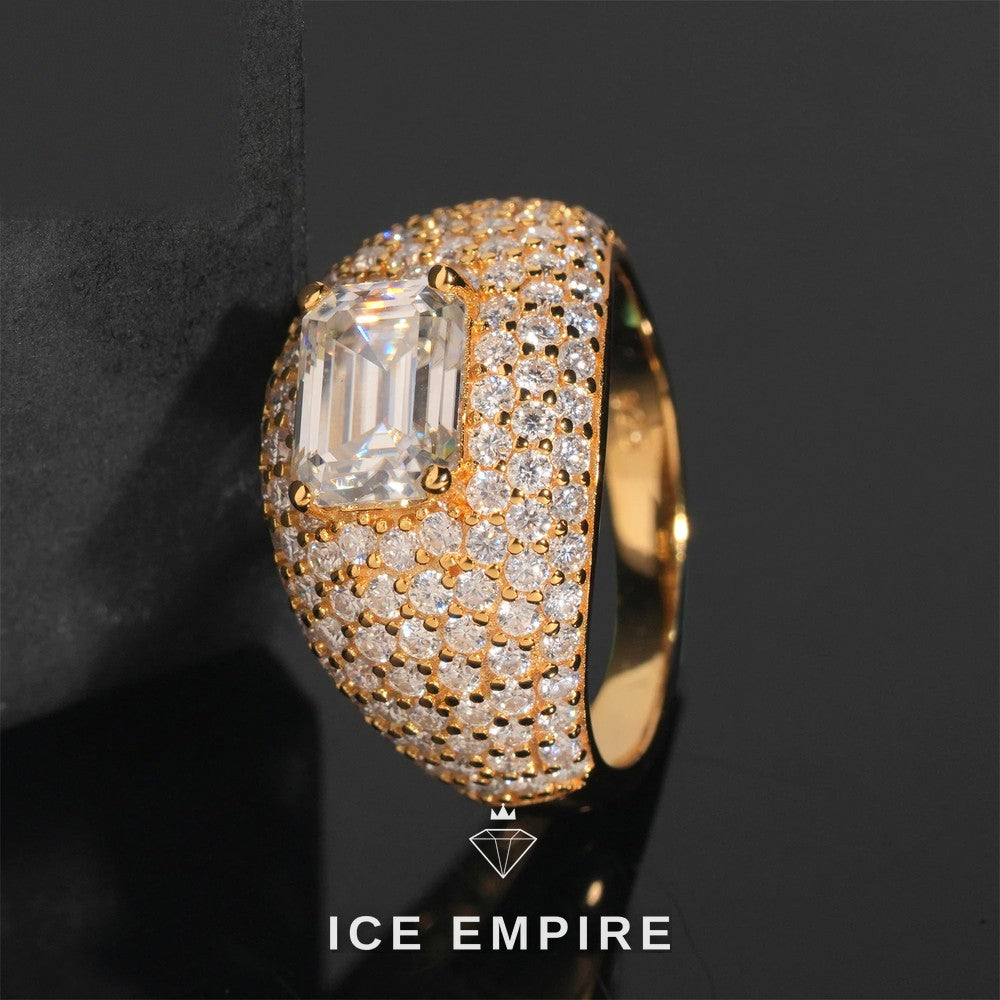 Iced Out Gold Plated Moissanite Ring