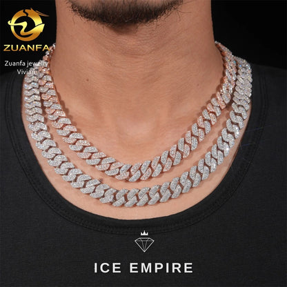 Iced Out Rose Gold Plated Moissanite Cuban Chain