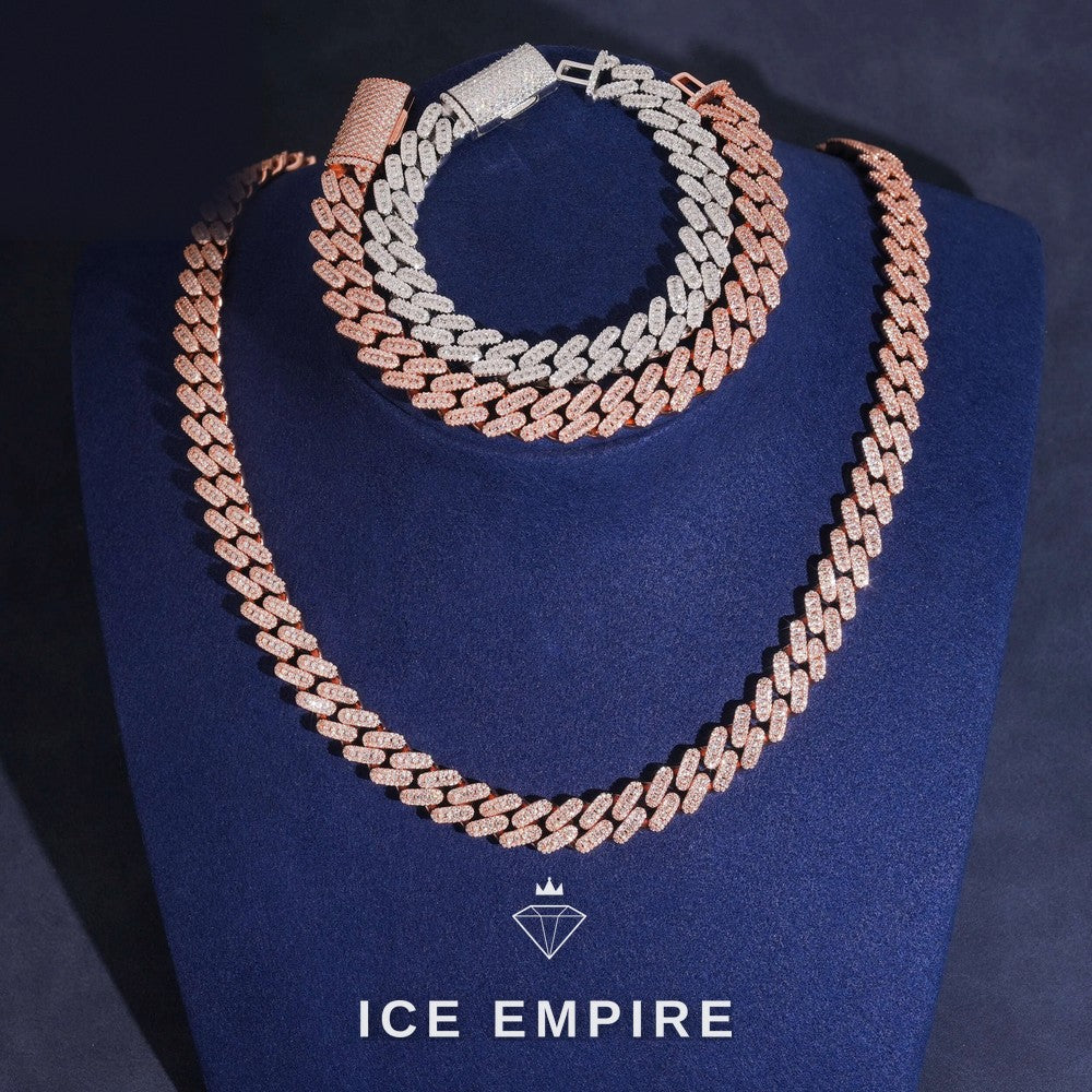 Iced Out Gold Plated Moissanite Cuban Chain