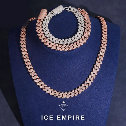 Iced Out Gold Plated Moissanite Cuban Chain