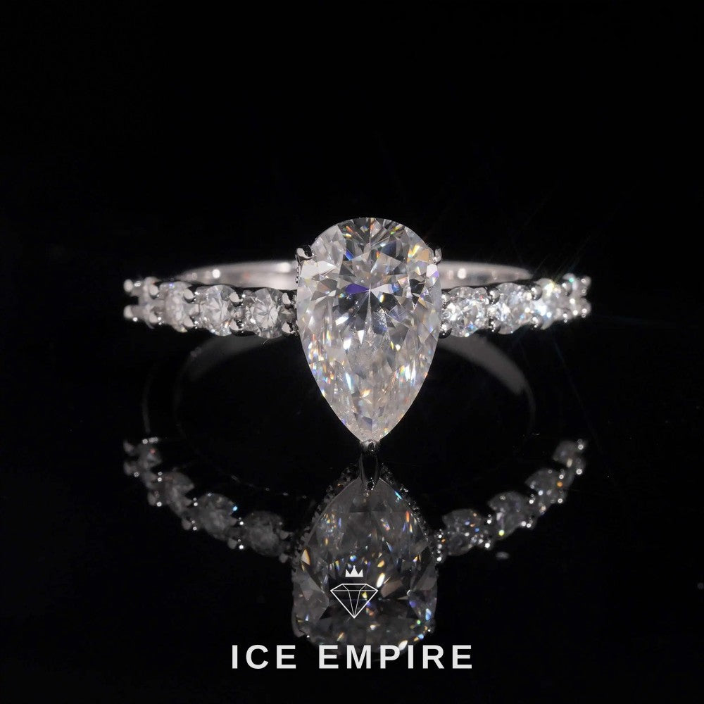 Iced Out 18K Gold Moissanite Wedding Band