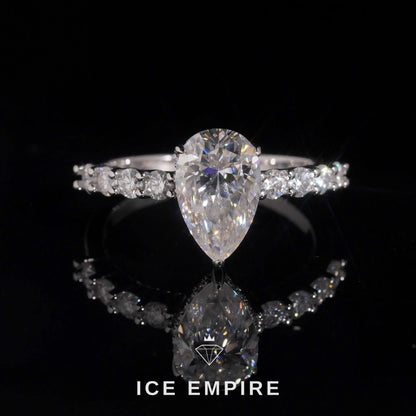 Iced Out 18K Gold Moissanite Wedding Band
