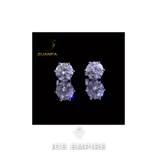 Iced Out 18K Gold Moissanite Earrings