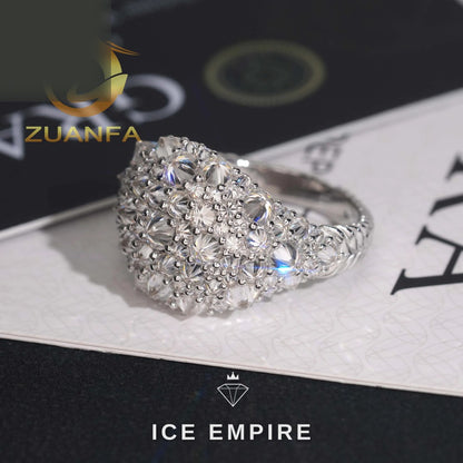 Iced Out 925 Silver Moissanite Ring
