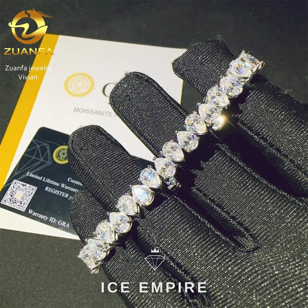 Iced Out 925 Silver Moissanite Tennis Chain