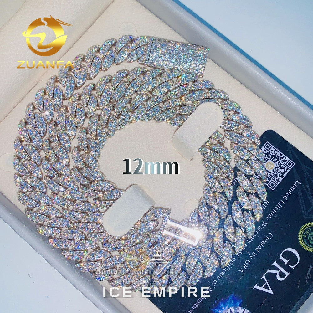 Iced Out Rose Gold Plated Moissanite Cuban Chain