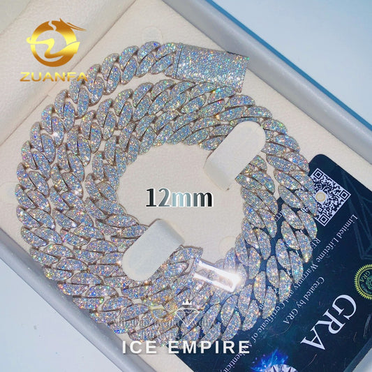 Iced Out Rose Gold Plated Moissanite Cuban Chain