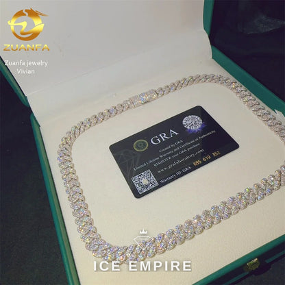 Iced Out Rose Gold Plated Moissanite Cuban Chain