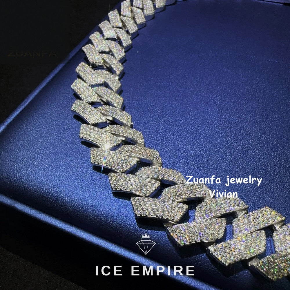 Iced Out Rose Gold Plated Moissanite Cuban Chain