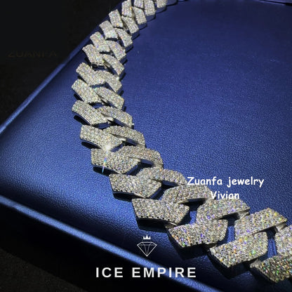 Iced Out Rose Gold Plated Moissanite Cuban Chain