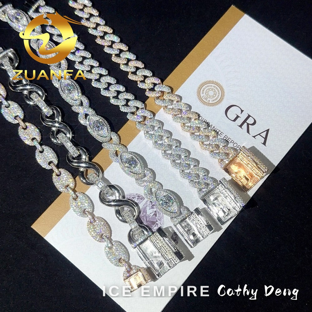 Iced Out Rose Gold Plated Moissanite Cuban Chain